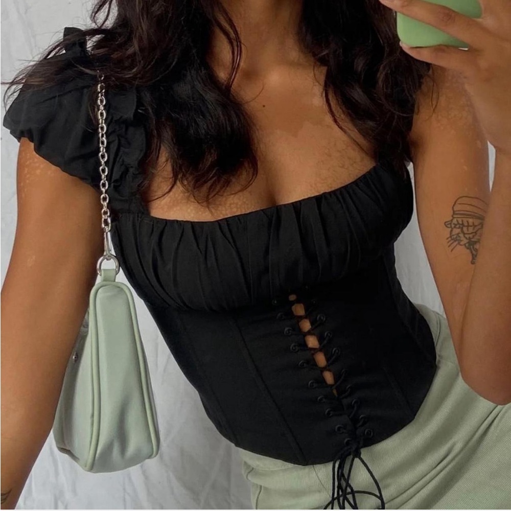 Princess Polly Black lace up corset top 🖤